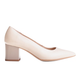 Marco Shoes Zapatos de salón beige 1038P con tacón estable