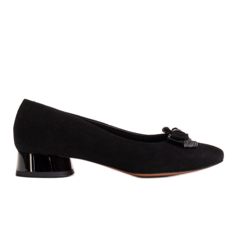 Marco Shoes Elegantes bailarinas negras con lazo negro