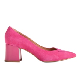 Marco Shoes Elegantes zapatos de salón de ante rosa 1434P para mujer
