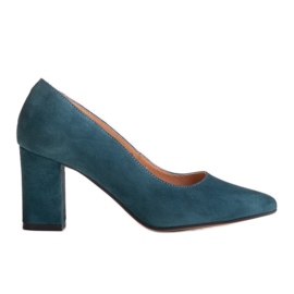 Marco Shoes Salón azul de ante natural