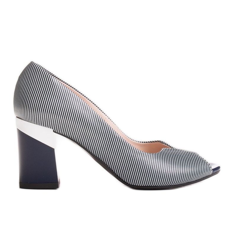 Marco Shoes Salón de rayas azul marino 1636P