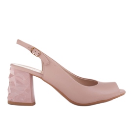 Marco Shoes Sandalias de tacón rosa 3D rosado