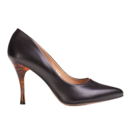 Marco Shoes Tacones 1599P negros con tacón ámbar
