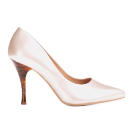 Marco Shoes 1599P stilettos beige con tacón ámbar