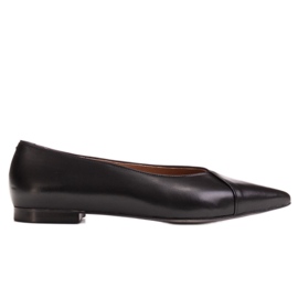Marco Shoes Bailarinas piel flor negra negro
