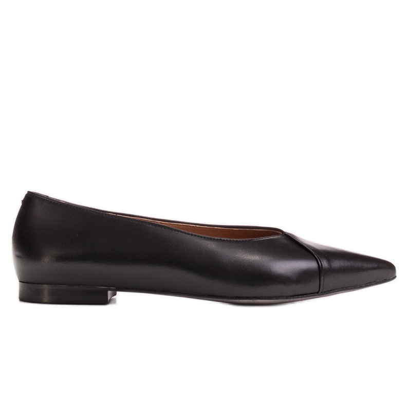 Marco Shoes Bailarinas piel flor negra negro