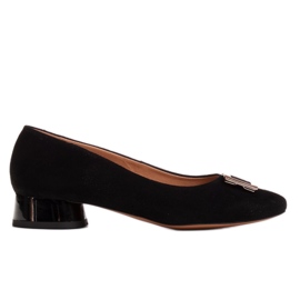 Marco Shoes Salón de ante negro con adorno