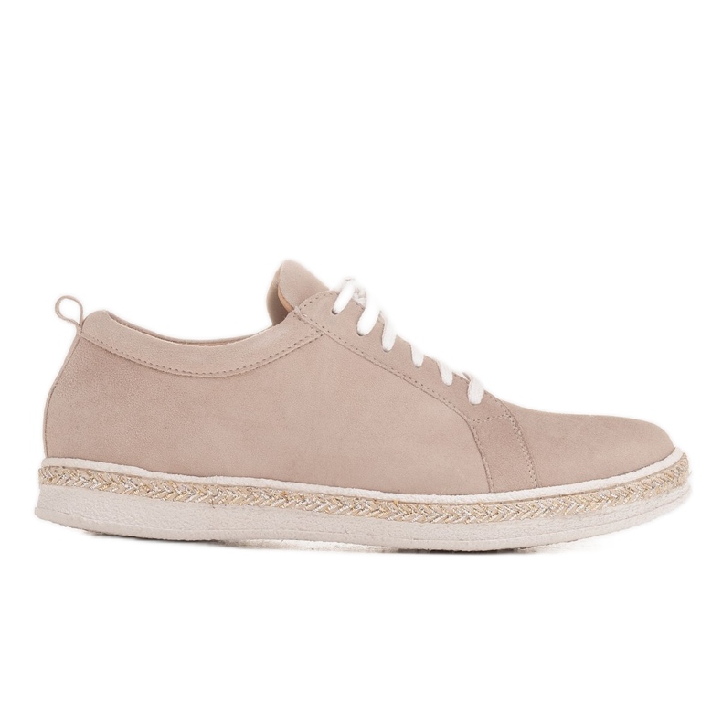 Marco Shoes Zapatillas de ante con nudos beige