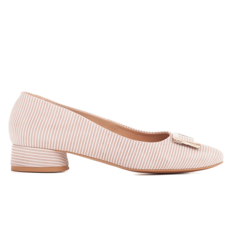 Marco Shoes Bailarinas de ante beige con decoración dorada