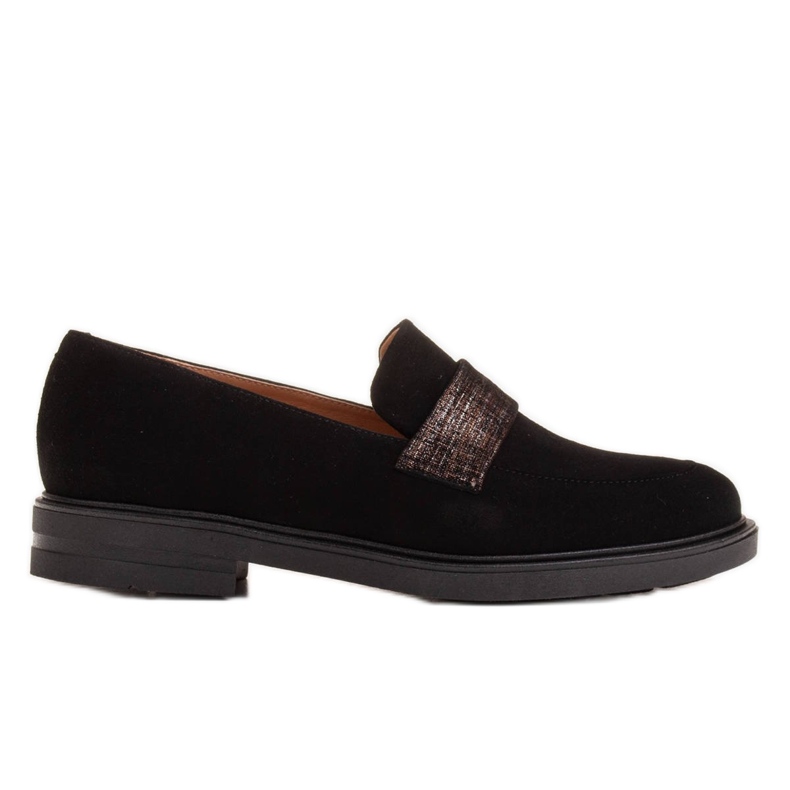 Marco Shoes Mocasines negros de terciopelo con adornos