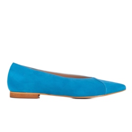 Marco Shoes Bailarinas azul ante natural