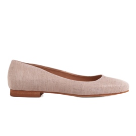 Marco Shoes Bailarinas de piel beige con acento metálico