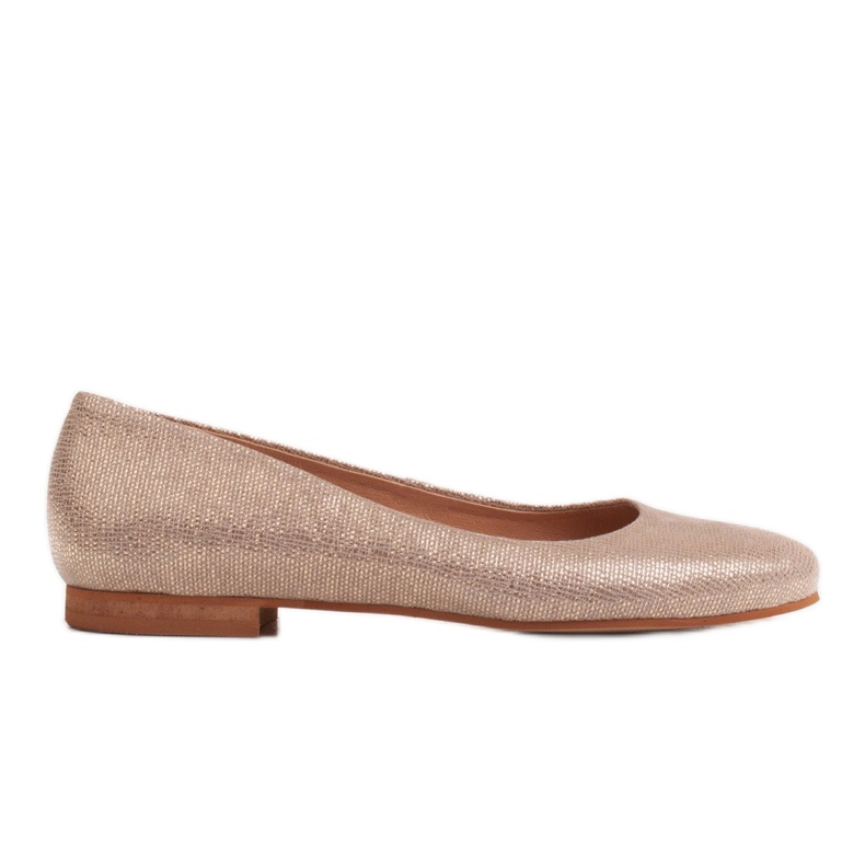 Marco Shoes Bailarinas de piel de ante suave dorado