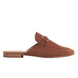 Marco Shoes Zapatillas de mujer de ante con adorno marrón
