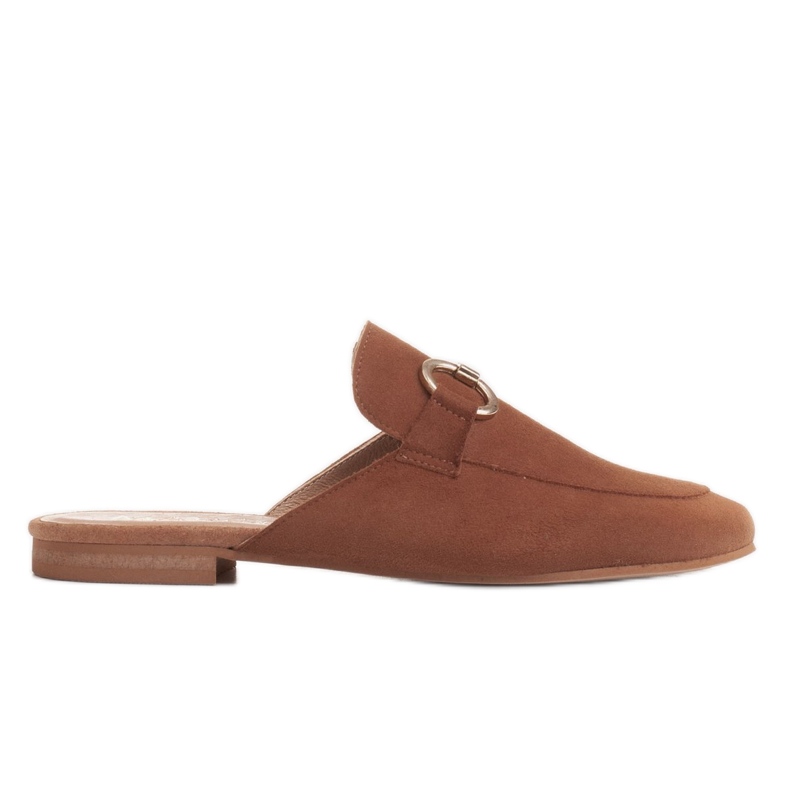 Marco Shoes Zapatillas de mujer de ante con adorno marrón