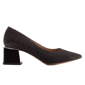 Marco Shoes Zapatos de salón elegantes hechos de piel de gamuza negro