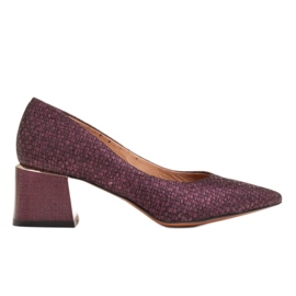 Marco Shoes Zapatos de salón elegantes hechos de piel de gamuza violeta