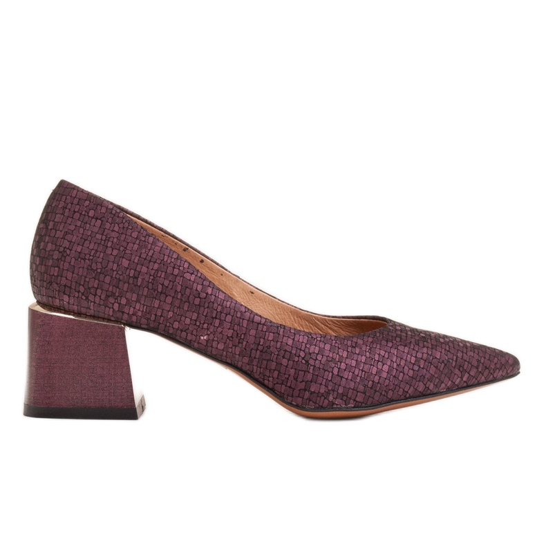 Marco Shoes Zapatos de salón elegantes hechos de piel de gamuza violeta
