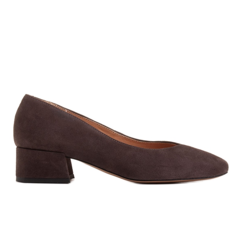 Marco Shoes Salón de ante marrón con cuello de pico