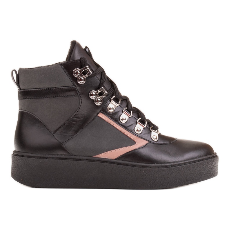 Marco Shoes Botines deportivos de piel con ribete negro