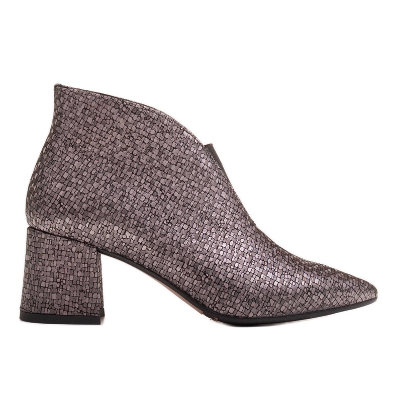 Marco Shoes Botines 1460B slim de piel gris con parte superior de goma