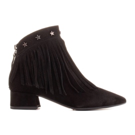 Marco Shoes Botas originales de ante con flecos decorativos negro