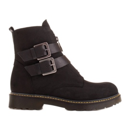 Marco Shoes Botas negras de mujer sobre un fondo transparente grueso negro