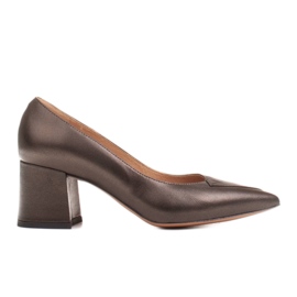 Marco Shoes Zapatos de salón 1434P elegantes marrones para mujer con flor marrón Marco Shoes Zapatos de salón 1434P elegantes marrones para mujer con flor marrón