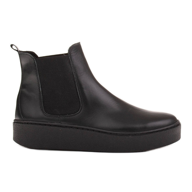 Marco Shoes Botas bajas de suave piel natural. negro