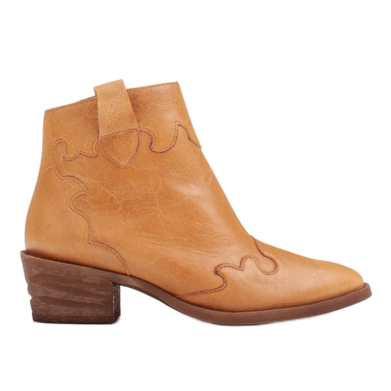Marco Shoes Botas amarillas de piel natural con arrugas irregulares. amarillo