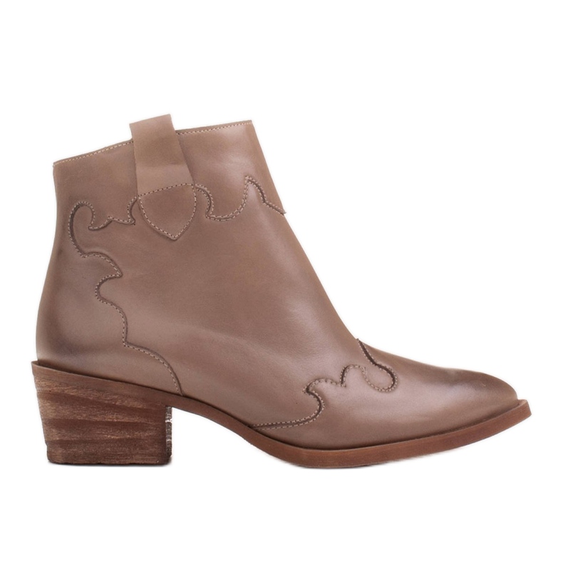 Marco Shoes Botas beige de piel flor natural sin aislante