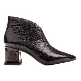 Marco Shoes Botines 1460B slim de piel negra con parte superior de goma negro