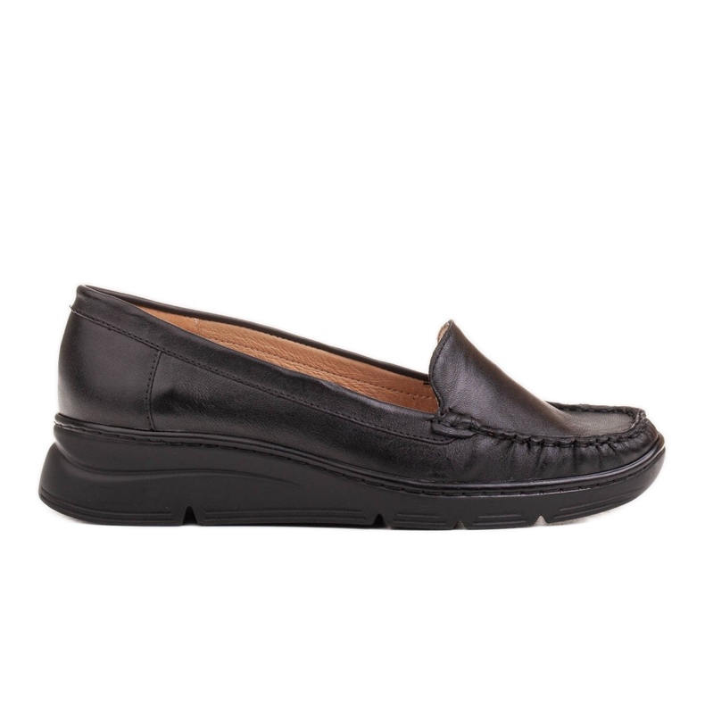 Radoskór Zapatos cómodos de mujer negros para un pie más ancho