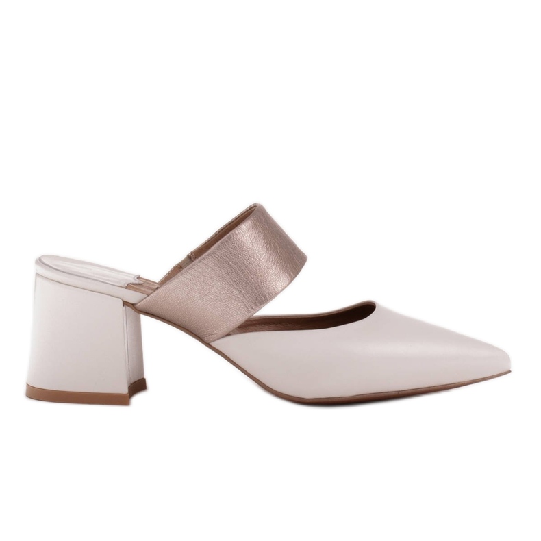 Marco Shoes Zapatillas de mujer elegantes para el verano. beige blanco