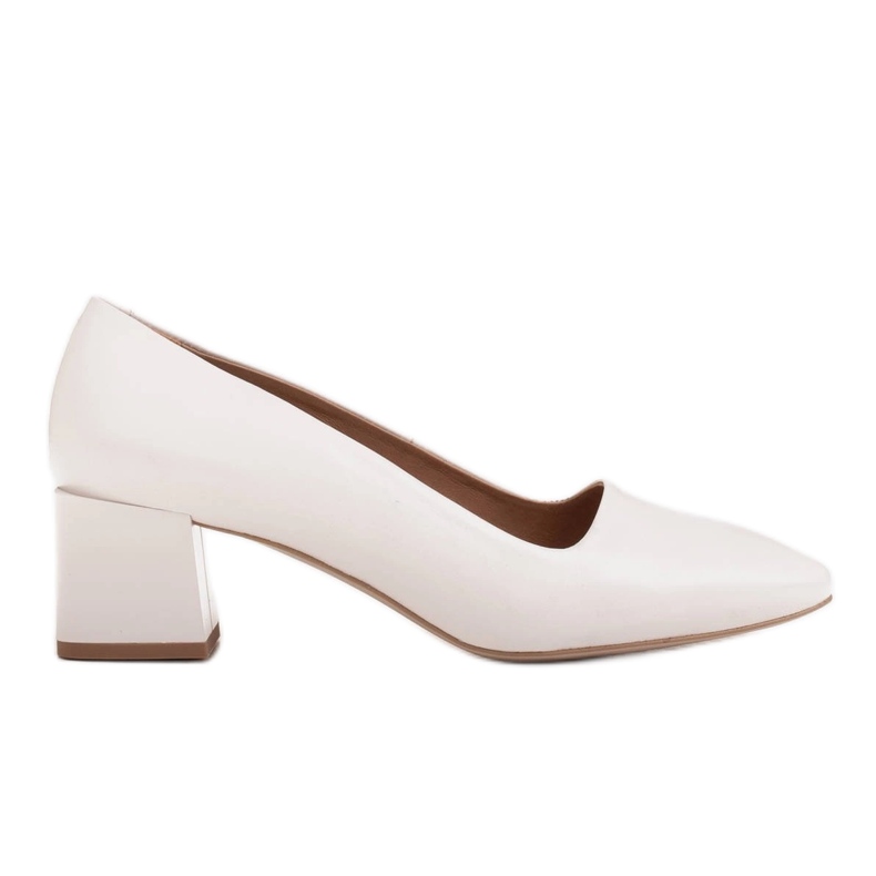 Marco Shoes Zapatos de salón blancos elegantes hechos de delicada piel natural