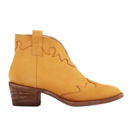 Marco Shoes Botas sin aislamiento con inserciones onduladas y de ante marrón amarillo