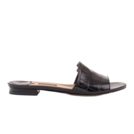 Marco Shoes Zapatillas de mujer elegantes de piel negra negro