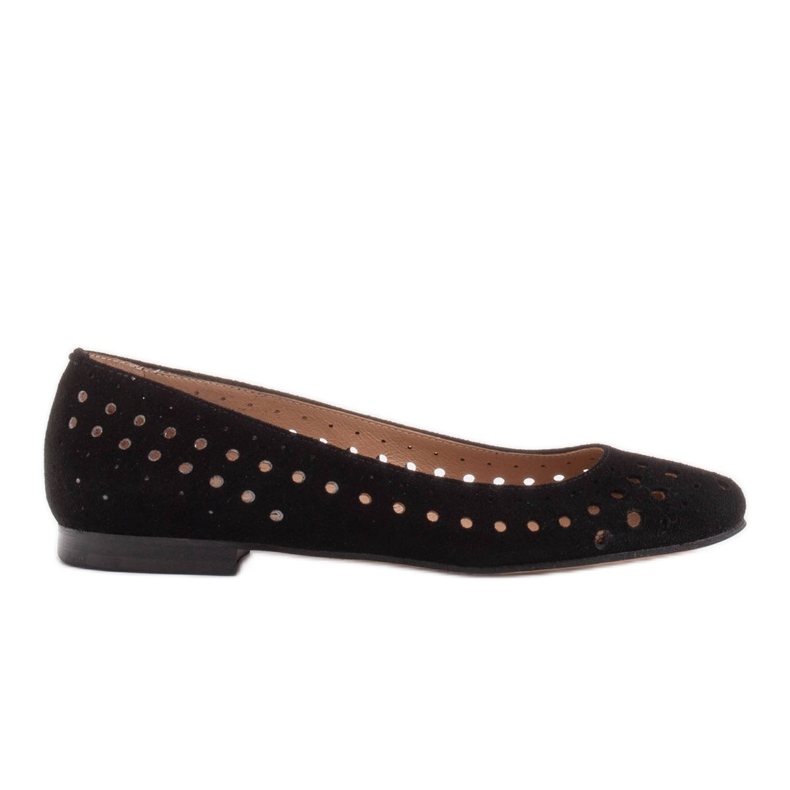 Marco Shoes Bailarinas de mujer con perforaciones en la parte superior negro