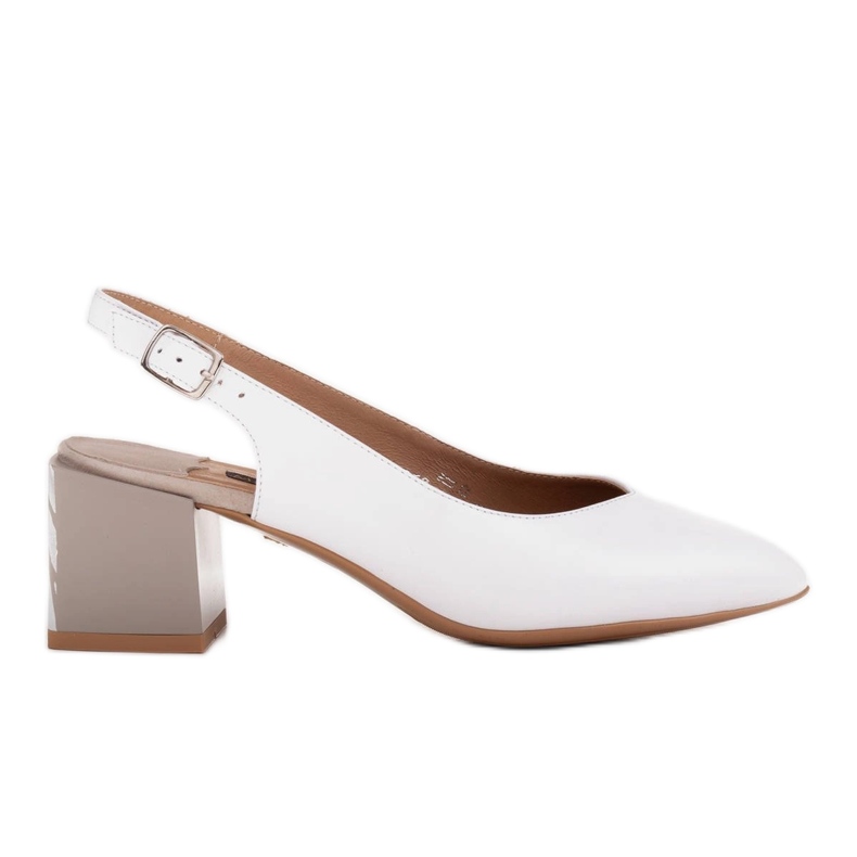 Marco Shoes Bombas de mujer elegantes con tacón de cebra blanco