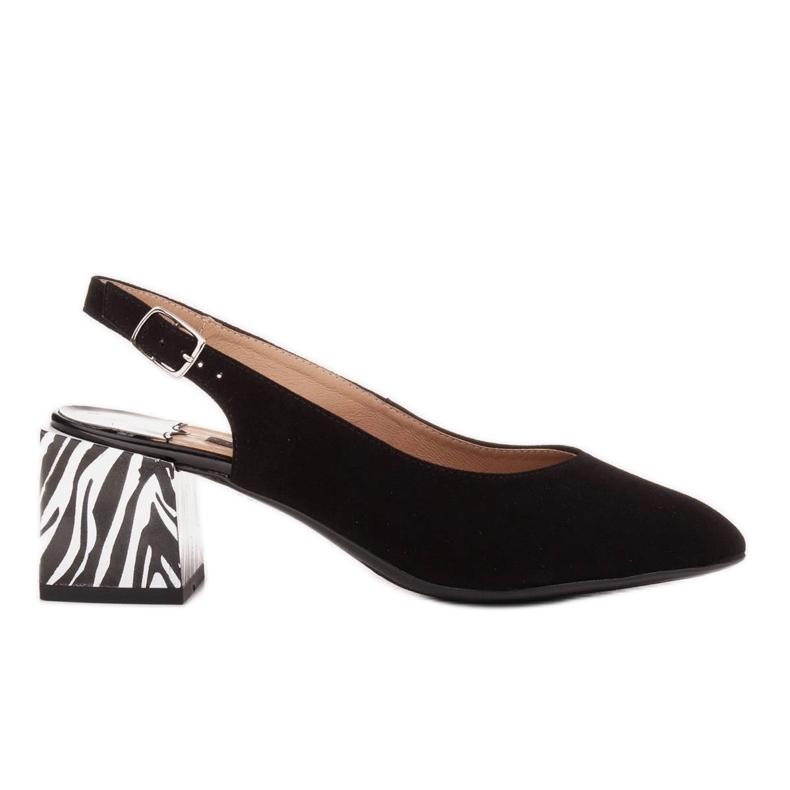Marco Shoes Bombas de mujer elegantes con tacón de cebra negro
