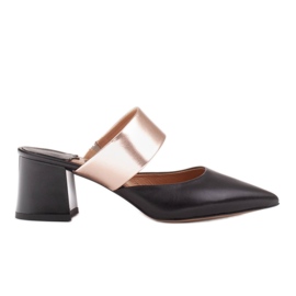 Marco Shoes Bombas de mujer elegantes para el verano. negro dorado