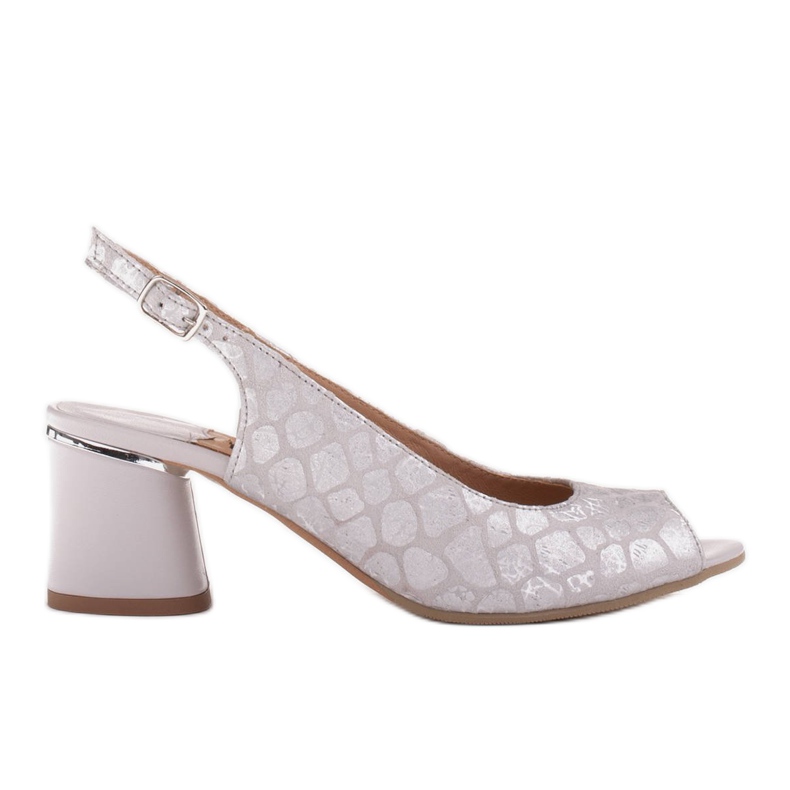 Marco Shoes Sandalias de mujer elegantes con acento metálico plata