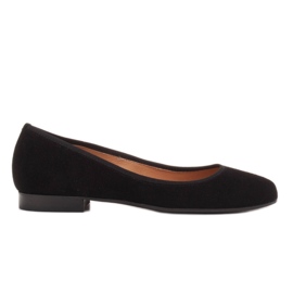Marco Shoes Bailarinas de mujer Marco fabricadas en ante natural de alta calidad negro