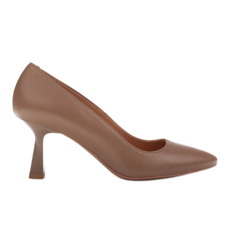 Marco Shoes Zapatos de salón elegantes hechos de delicada piel natural beige