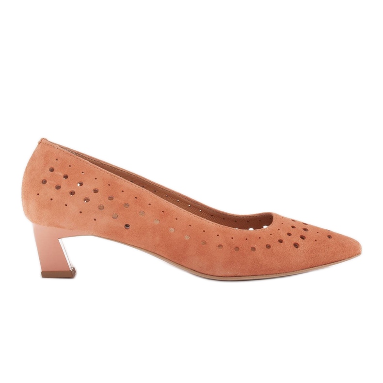 Marco Shoes Bombas de mujer con interesante perforación. naranja