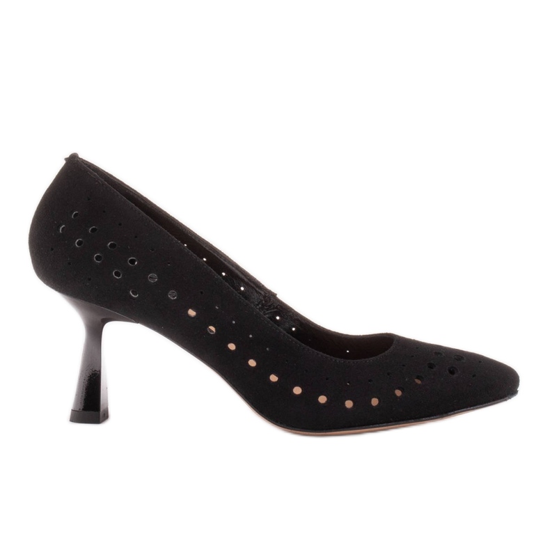 Marco Shoes Zapatos de salón elegantes hechos de delicada piel natural negro