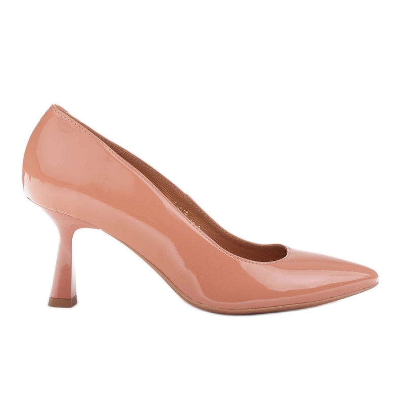 Marco Shoes Zapatos de salón elegantes hechos de laca albaricoque naranja