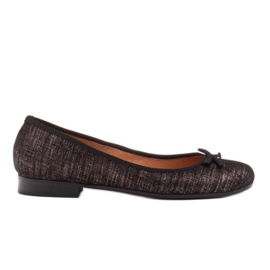 Marco Shoes Bailarinas de mujer Marco fabricadas en ante natural de alta calidad negro