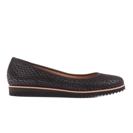 Marco Shoes Bailarinas de mujer Marco fabricadas en ante natural de alta calidad negro