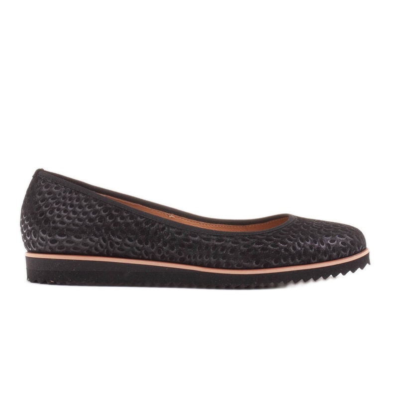 Marco Shoes Bailarinas de mujer Marco fabricadas en ante natural de alta calidad negro